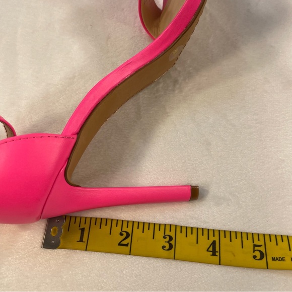 NWOB Vince Camuto Lauralie Hot Neon Pink 3.5” Ankle Strap Stilettos Size 6 - Picture 11 of 14